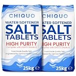 Chiquo Water Softener Salt Tablets 25kg (Pack of 2) - Food Grade High Purity Salt Tablets - EN973 Grade A - Compatible with All Water Softener Machines - Helps Reduce Limescale Build-Up