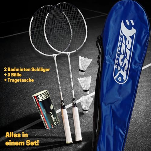 Best Sporting 200 XT Badminton Set mit 2 leichten Schlägern, 3 Bällen und praktischer Tragetasche… – Ansicht 2