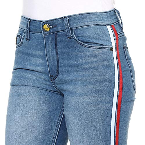 Image of PINACOLADA Super Skinny Side Striped Women Dark Blue Denim Jeans