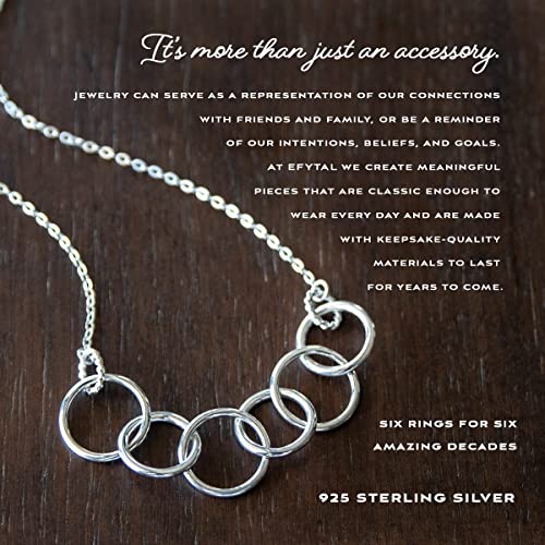 EFYTAL 60th Birthday Gifts for Women, 925 Sterling Silver Six Circle Necklace, Cool 60th Birthday Gifts, 60 Year Old Woman2