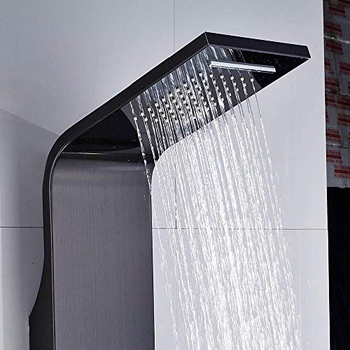 Columna de ducha termostática para baño con pantalla digital y función de cascada y lluvia miniatura 4