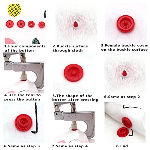 20 Sets T5 Resin Plastic Snaps Buttons Snap Fasteners Press Studs For Clothing Diy (02# Purple) #TOP3