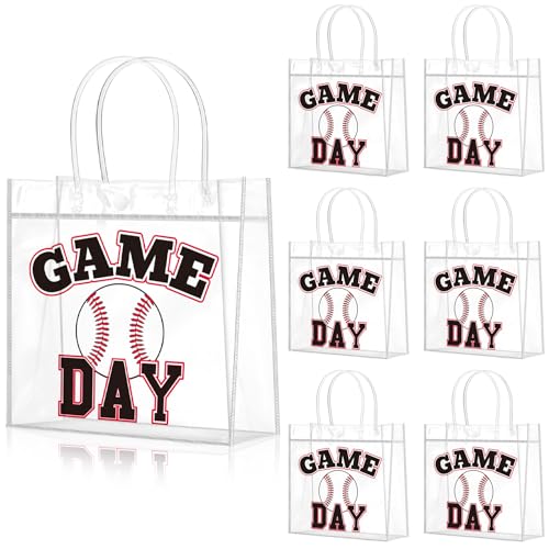 Wesnoy 20 Pcs Baseball Goodie Bags Bulk Baseball Gift Bags with Handles Reusable Sport Party Favor for Candy Birthday Party Supplies 8 x 8 x 3.15