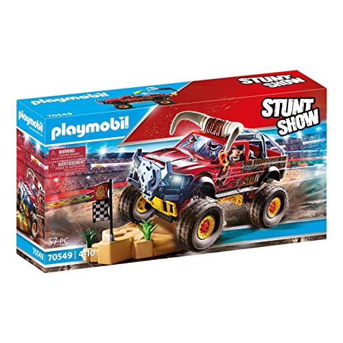 PLAYMOBIL Stuntshow 70549 Monster Truck Horned, Para niños de 4 a 10 años