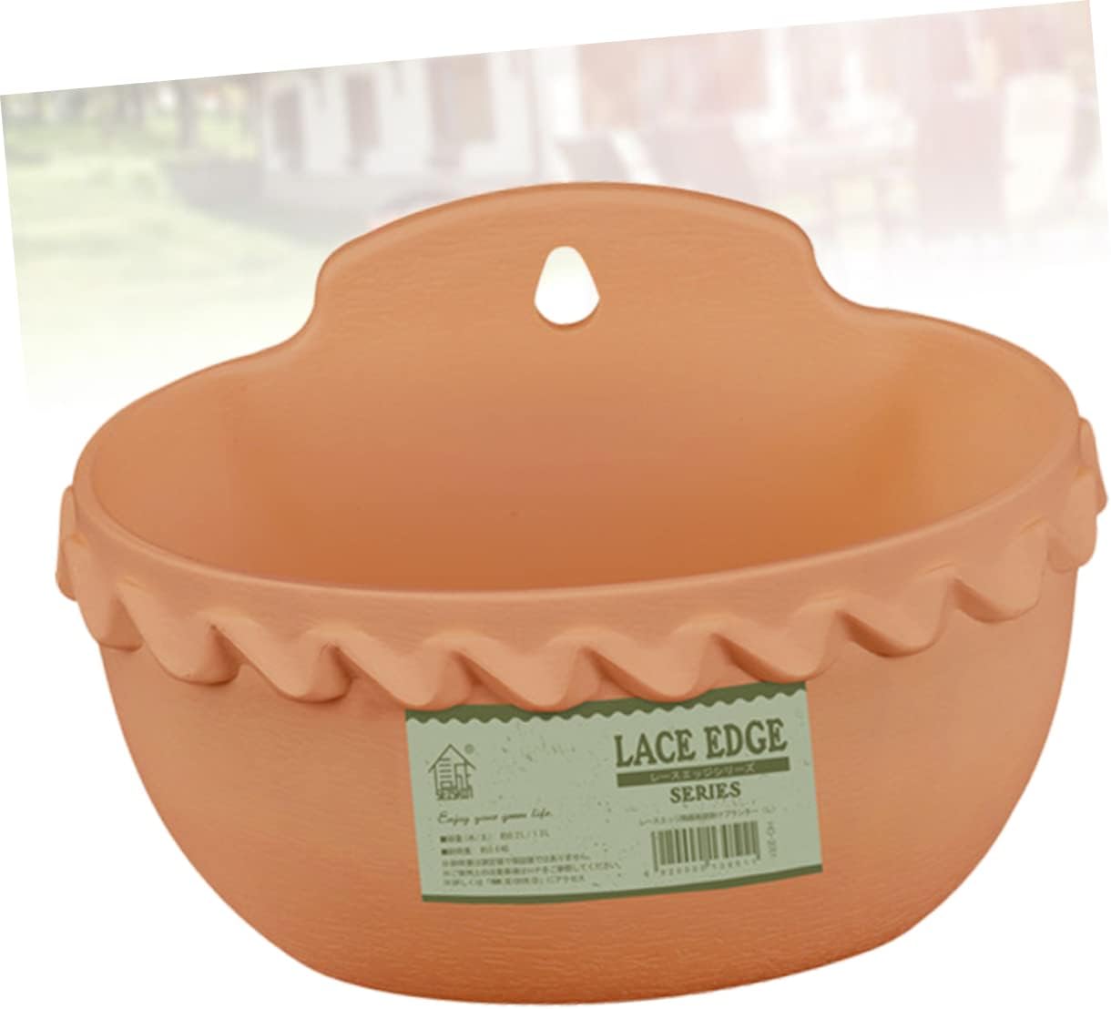 2pcs Hanging Flower Pot Light Brown Plastic Wall-Mounted Storage Basket Semi-Circular Design for Easy Arrangement of Plants for More