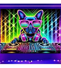 Amazon.com: BlissYard Dog Blacklight DJ Tapestry 78x59 inch