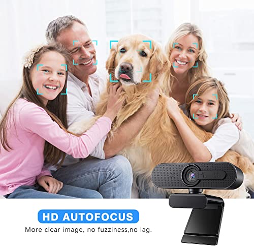 Doraby HD-Webcam mit Mikrofon 1920 x 1080p, Dual-Mikrofon-Webkamera mit Abdeckung, 80°-Weitwinkelobjektiv, Autofokus, Facecam für PC/Mac/Laptop/Skype/FaceTime/Zoom, Home Office/Online-Kurs – Bild 4