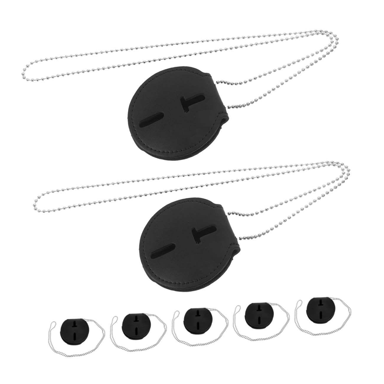 Gadpiparty Porta Badge con Clip in Lega 7 Pezzi in Pu Resistente per Impiego Lavorativo con Cordino Nero