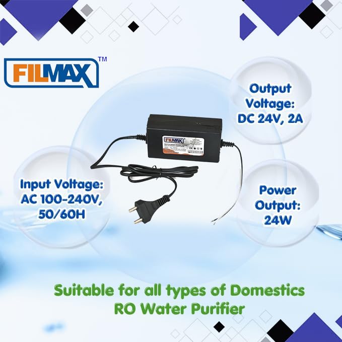 Image of RO Booster Pump Motor 100 GPD - Heavy Duty Diaphragm Motor with 24V DC 2 Amp SMPS Power Supply, 100% Copper Winding, Suitable for All Water Purifiers - Diaphragm Booster Pump