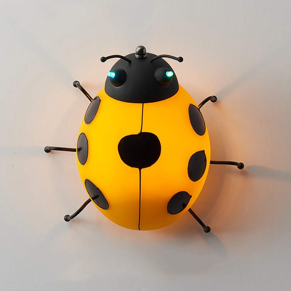 Cartoon Beetle Applique da parete Stella creativa Coccinella Camera dei bambini Applique da parete E14 Ristorante Scala Corridoio Comodino Decorazione artistica Lampada da parete