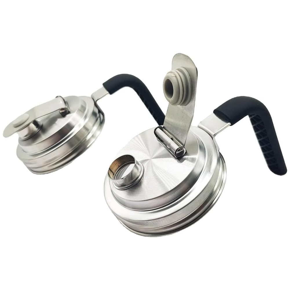 Erpmlyo Photo Color 2Pc Stainless Steel Wide Mouth Jar Flip Prouting Spout Lids With Handle For Wide Mouth Jars