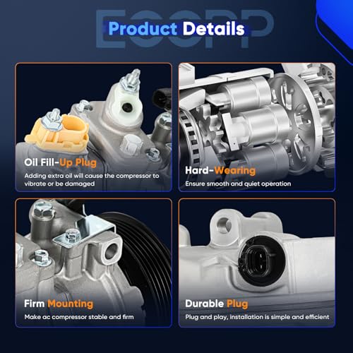 Image of ECCPP AC Compressor Fit for Ford Edge Explorer 2.0L 2012 2013 2014