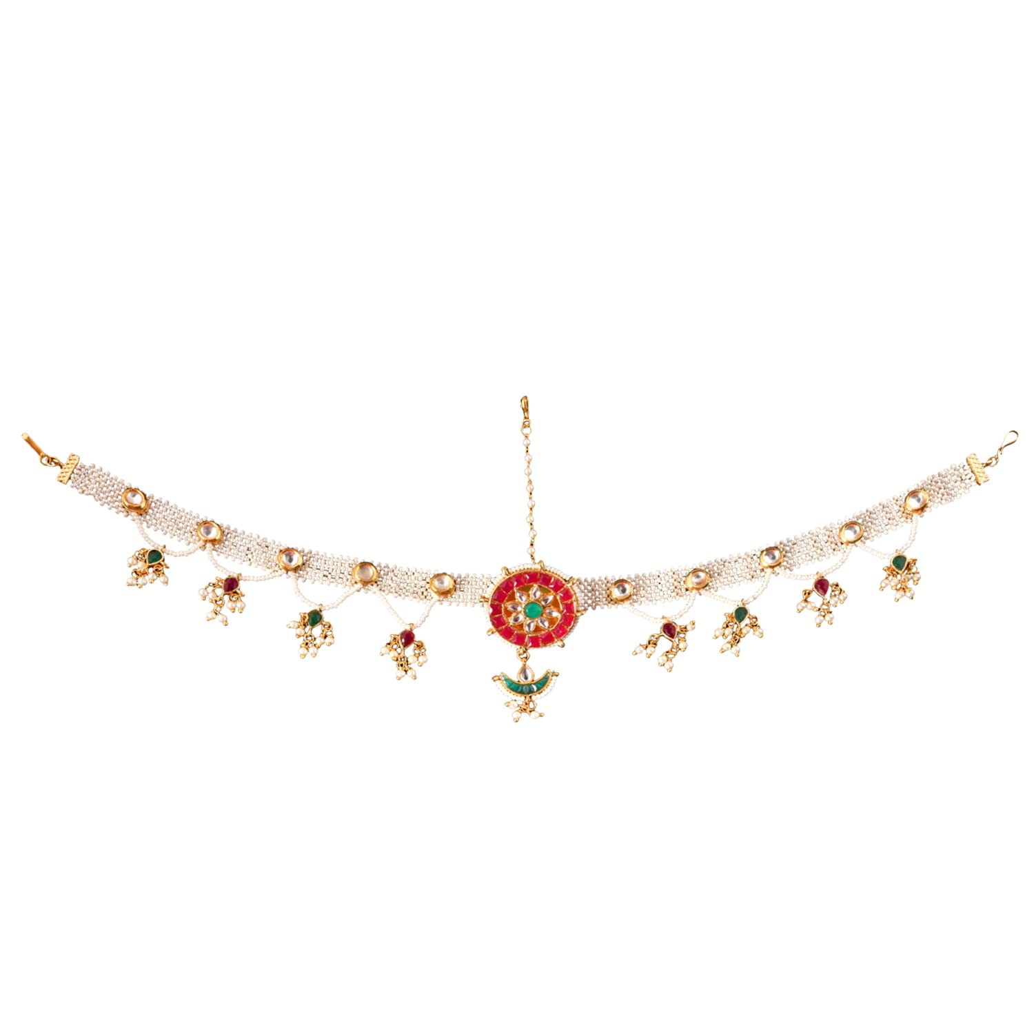Payal Jewellers Maang Tikka | Kundan & Pearl Bor Tika | Matha Patti | Borla | Studded Head Chain for Women & Girls - Multi-Color (B0B1F1TC8D) Amazon Price History, Amazon Price Tracker