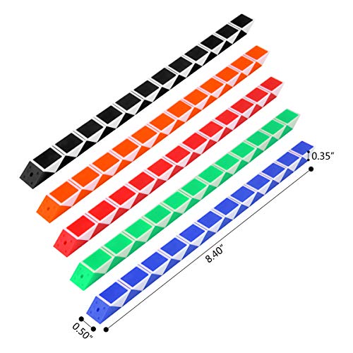 Hotusi 24 Pack 24 Blocks Magic Speed Cube, Mini Snake Twisty Puzzle Toys for Children's Intelligence Development Party Bag Fillers Party Favour(Random Colors) - Image 3