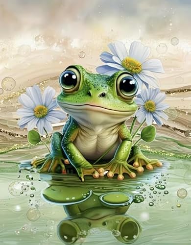 FanZheZhe Beginners Cross Stitch 11Ct Frog 50x70cm Easy Counted Pre Printed Stamped Cross Stitch Kits for Adults Embroidery Kits for Adults Beginners