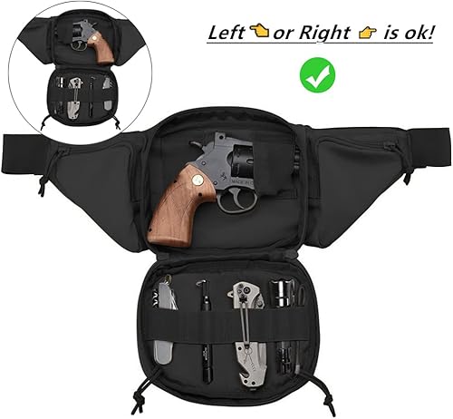 Miniatura 3 de Vdones Riñonera táctica para pistola de transporte oculta, bolsa de cintura táctica militar impermeable Molle EDC con parche de bandera de Estados