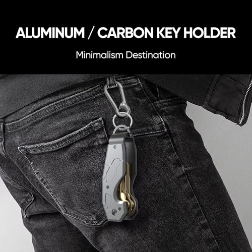 Image of QEG Key Organizer,Keyholder Keychain, Compact Metal Key Case, Minimalist Key Fob,Keychain For Men,Holds 2-6keys