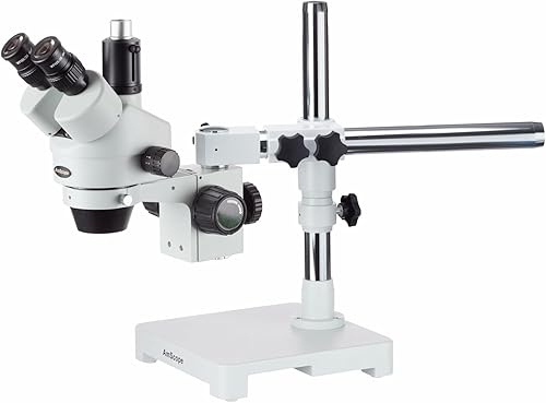 Miniatura 7 de AmScope SM-3TX-80S Microscopio de zoom estéreo trinocular profesional, ocular WH10x, aumento de 3.5X-45X, objetivo de zoom 0.7X-4.5X, anillo de luz