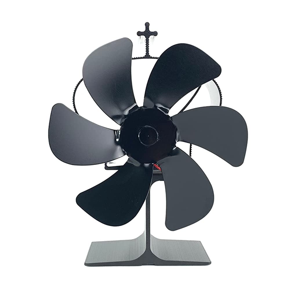 Tsophreniq Multicolor 6-Blade Fireplace Fan Aluminum Alloy Stove Fireplace Fan Replacement Fuel Saving Accessories Low Consumption Wood Stove Replacement Heat Powered Non Electric