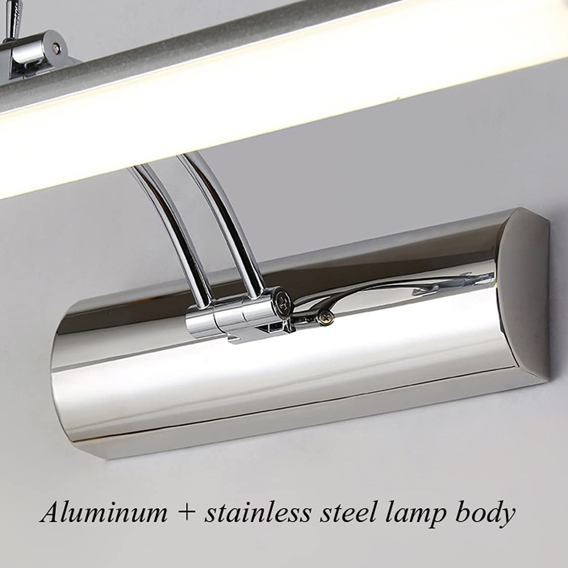 Luz espejo baño, luz espejo LED 10W Iluminación espejo 3000K-4000K-6000K Luz gabinete espejo 900LM Lámpara pared espejo Maquillaje para inodoro Cocina Tocador Dormitorio Interior Latón impermeable