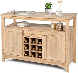Giantex Buffet Server Sideboard, Console Table, Wood Dining Table, Cupboard Table with 2