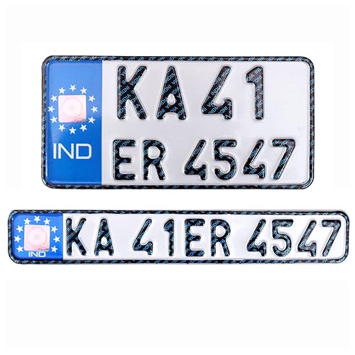 Image of Innovqaraj Embossed Ind Number Plate for Bike| Fancy | No Bar Or Serial Code| for Old Bike Only (Blue)