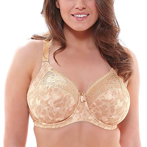 Elomi Women s Plus Size Morgan Banded Underwire Stretch Lace Bra, Toasted Almond, 42H
