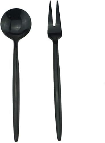 Miniatura 6 de Cucharas de té de acero inoxidable 1810 de lujo espejo pulido negro colorido cuchara de café cuchara de leche cuchara niño cubiertos 6 piezas