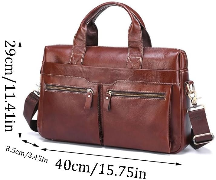 Shoulder Business Handbag Leather Briefcase Retro Diagonal Cross Computer Bag
