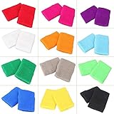 12 Pairs of Sports Wristbands, Men's and Women's Wrist sweatbands, Elastic and Sweat-Absorbing Cotton Wool Fabric, Perfect for Basketball, Soccer, Tennis, Soccer, Running and Fitness.