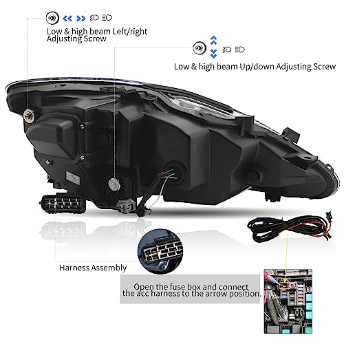 Vland Headlights Assembly Fit For Lexus Is250/ Is250C Is350 Is350C Is220D 2006-2012, Isf 2008-2014 W/Drl, Led Front Light With Sequential Turn Signal, Plug-N-Play Clear Headlamp #TOP6