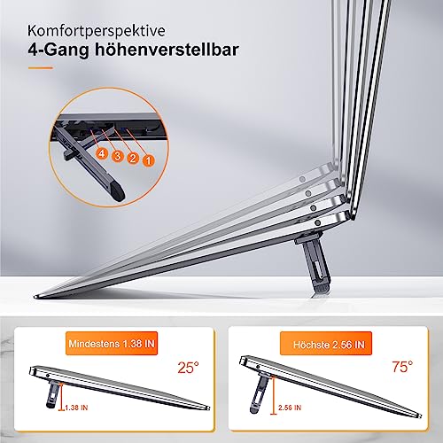 nediea Foldable Laptop Stand, Laptop Stand, Height Adjustable, Laptop Tilt Stand - Image 3