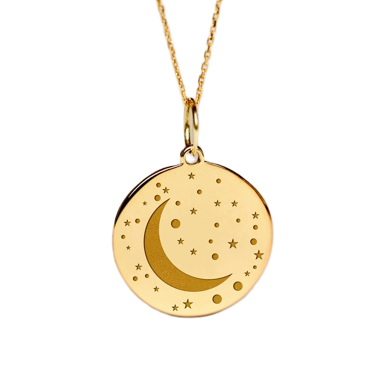 Luna y estrellas en este collar de plata para realzar tus looks diarios y eventos de noche 6