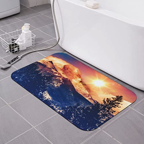 Tapis de bain diatomée nature sun collines enneigées