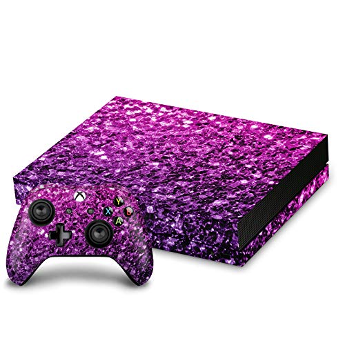 Skin Xbox One X autocollant vinyle console manette protection design mauve rose art