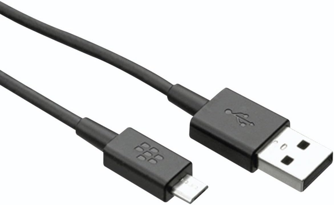 Genuine Original Black BlackBerry ASY-28109-003 USB Charging Data Cable For All BlackBerry Models (Curve 9320/9220 / 9380/9370 / 9360, Bold 9790, Z10, Z3, Z30, Q10, Torch and more)