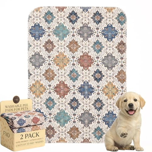 Image of Washable Pee Pads for Dogs,Great Urine Absorbent Reusable Puppy Training Pads,Waterproof,Leak-Proof & Non-Slip Potty Pads for Whelping,Crate,Playpen,Bed.(Colorful Day,18 inchx24 inch)