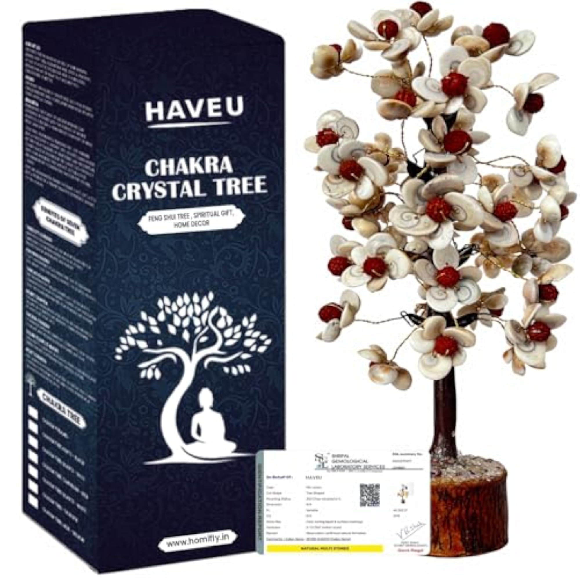 Gomati Chakra with Rudraksha Tree Home Decor Showpiece, Good Luck Item
