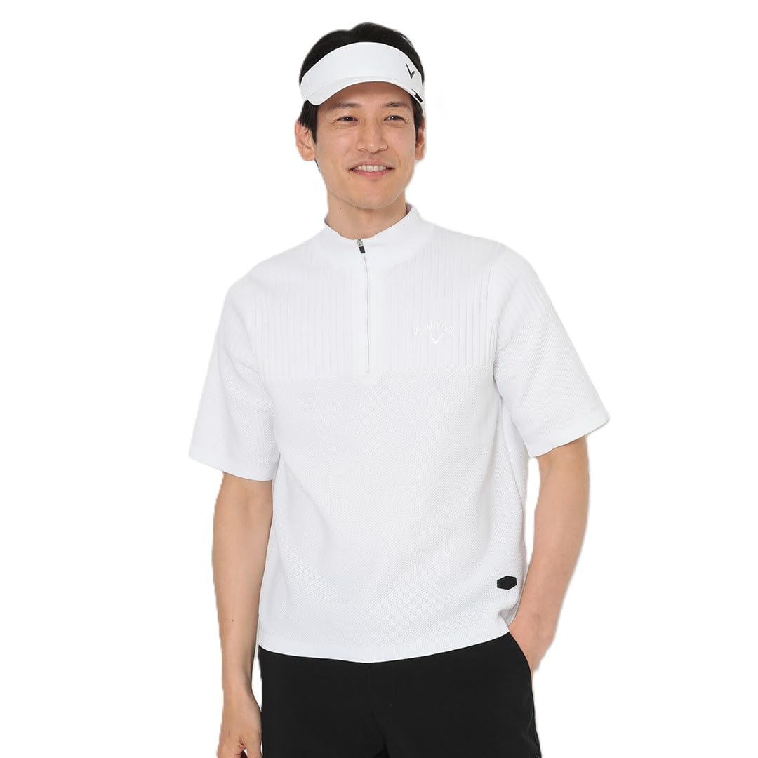 Amazon.co.jp: [キャロウェイ] 半袖シャツ モックネック ハーフジップ