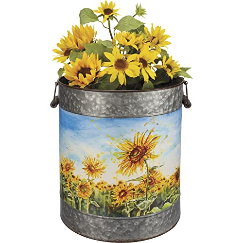 Primitives-by-Kathy-Colorful-Sunflower-Fields-Galvanized-Metal-Bucket-Set-of-2 Primitives by Kathy Colorful Sunflower Fields Galvanized Metal Bucket Set of 2