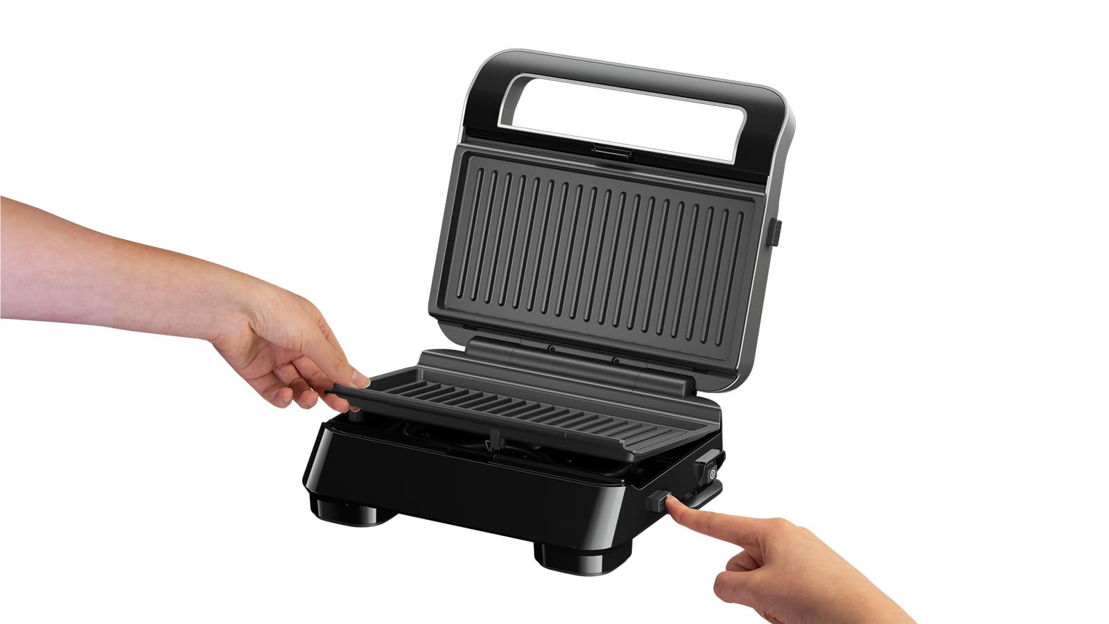 Braun SnackMaker 5 SM5006, Toaster mit Grill- und Waffelplatten, Waffelmaker mit Aluminiumgussplatten, herausnehmbaren Platten und Auffangschale für Spülmaschine, 800 W, Silber