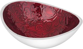 Bitto Jalina - Incienso ovalado (aluminio, diseño de cachemira), color rojo