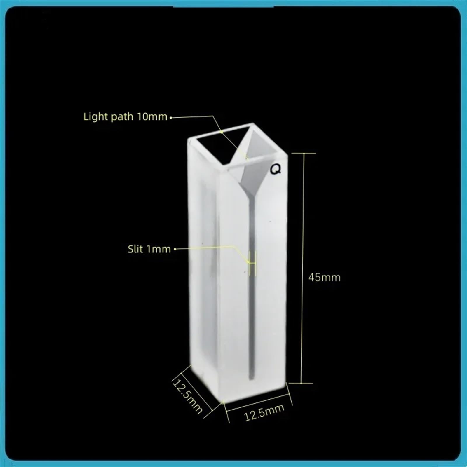 Laboratorio de óptica científica, Cubeta de microcuarzo con ranura de 1 mm, 350 ul, celdas de absorción de cuarzo de 0,35 ml, fabricada mediante proceso de sinterización, paquete de 2
