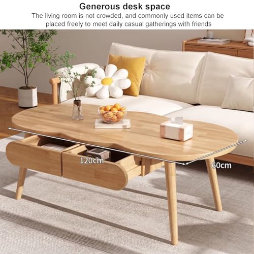 Table basse en bois massif solide et facile à assembler pour salon - 4