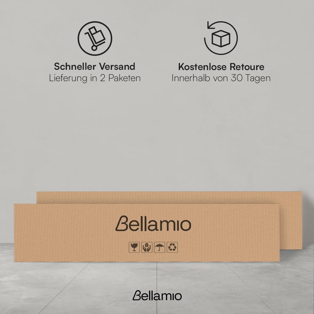 Bellamio Apol Mehrzweckschrank Weiß – Besenschrank 90 cm breit mit Stauraum – Putzschrank mit Staubsaugerfach – Vorratsschrank Küche - Aktenschrank aus Holz - Flurschrank – Aufbewahrungsschrank