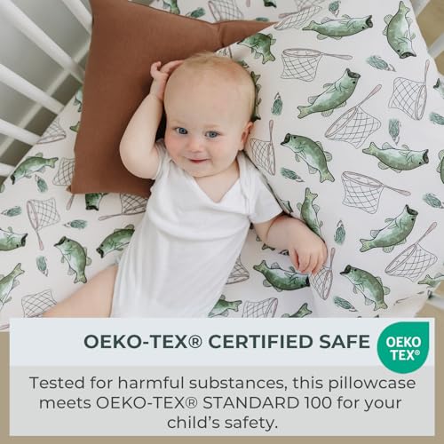 Image of Pobibaby - 2 Pack Premium Toddler Pillowcase - Ultra Soft Jersey Knit - Crib Pillow, Kids Pillow, Travel Pillow Case Cover (Gone Fishing)