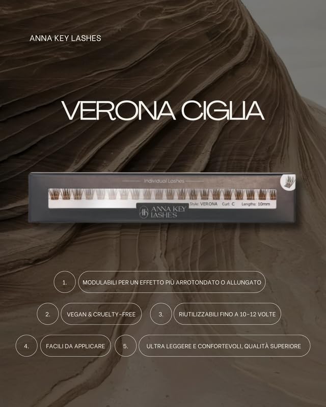 Verona False Eyelashes - Anna Key Lashes, brown - Image 3