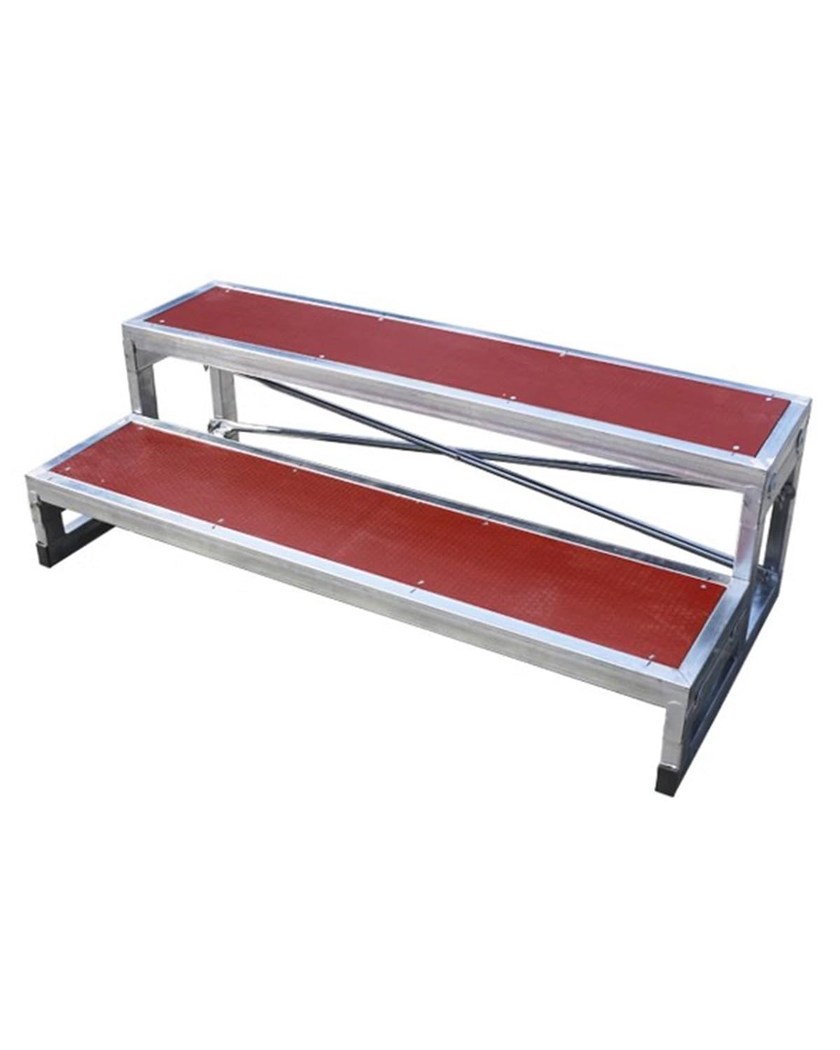 Gradino per Coro Pedana Antiscivolo per Coro, Gradino per Canto Corale Compensato e Acciaio Zincato, Scala Corale per Chiese Nuziali, Podio per Premiazione per Foto di Gruppo(128x60x40cm (50.4"x23.6x1