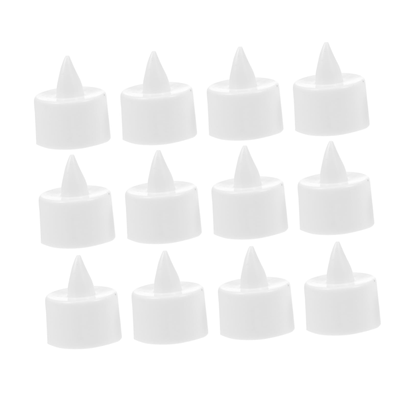 Homoyoyo 24 Piezas luz de las velas sin pequeño led candles flameless candles pilas velas navideñas adorno de lámpara de vela LED Lámpara de vela de forma redonda el plastico