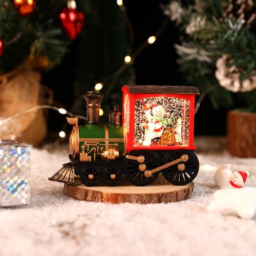 Train de Noel retro eclairé a eau scintillante, finition de qualite pour deco de sapin - 6